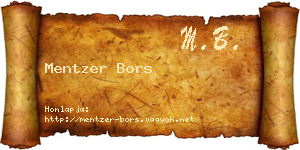Mentzer Bors névjegykártya